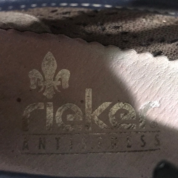 “RIEKER” “Doris” Blue Laser Cut Mary Jane Shoes. - Picture 6 of 14